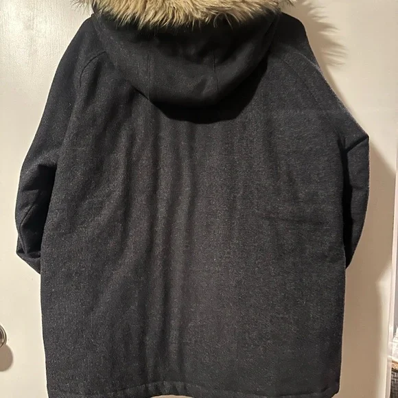 Carhartt Wool Blend Quilted Jacket Fur trim hood for Women Size XL - Picture 6 of 11